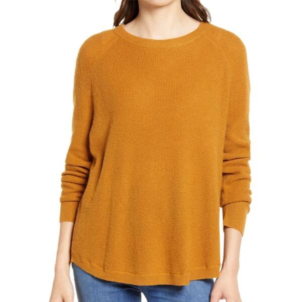 NWT Madewell Ariel Textured Yellow Sweater Cider M